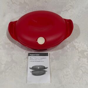 NEW!  Tupperware Red Oval Heat 'N Serve Dish, 6 1/4 cup capacity (LAST one)